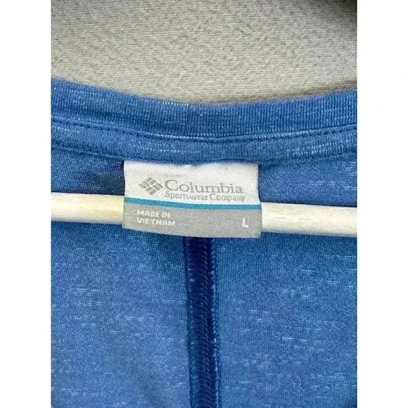 Columbia Women's Size Large Cades Cape Blue Tank Top Split Lower Back - Picture 4 of 7